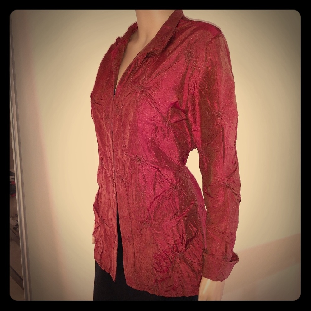 Beautiful rust colored silk blouse